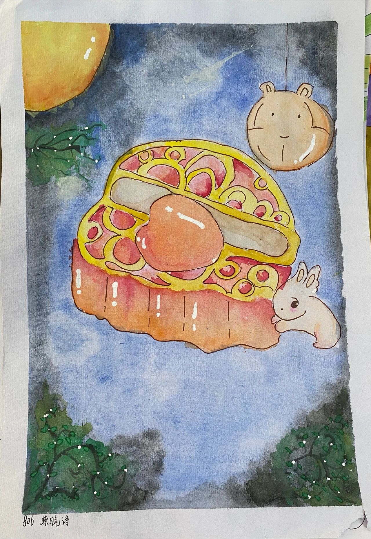 儿童浓情中秋绘画作品图片展示(3)